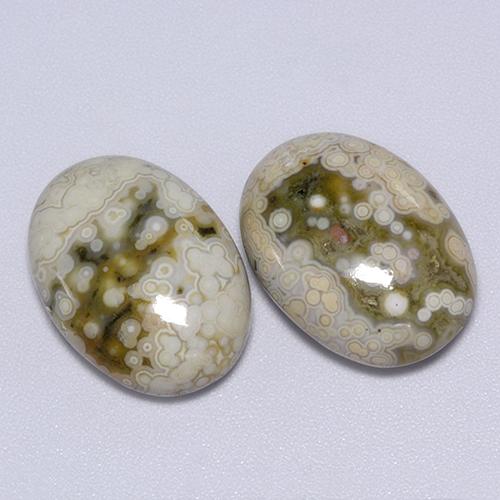 Pedras preciosas de jaspe multicolorido natural de 21,70 ct, corte oval, opaco