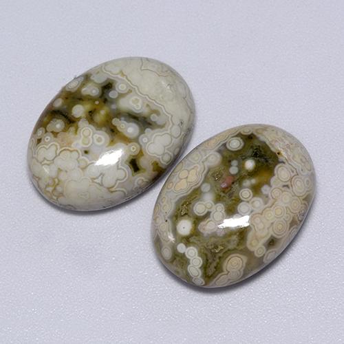 Pedras preciosas de jaspe multicolorido natural de 21,70 ct, corte oval, opaco