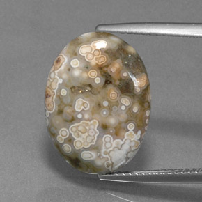 Jaspe multicolorido natural 7,50ct, corte oval, opaco