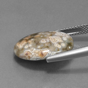 Jaspe multicolorido natural 7,50ct, corte oval, opaco