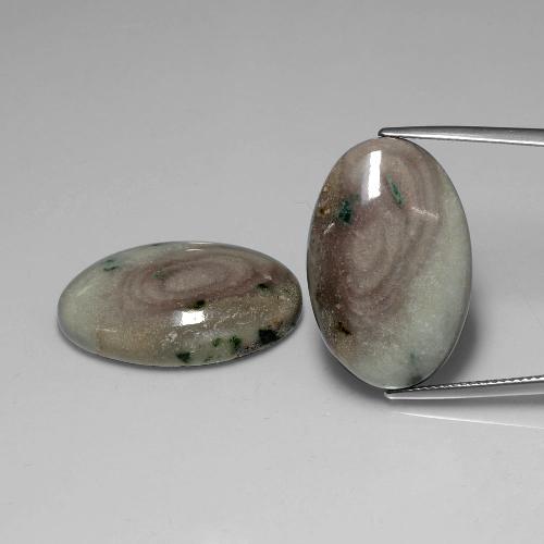 Pedras preciosas de jaspe multicolorido natural de 34,41 ct, corte oval, opaco
