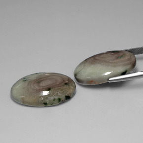 Pedras preciosas de jaspe multicolorido natural de 34,41 ct, corte oval, opaco