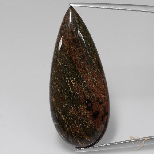 14.50ct Natural Multicolorido Jaspe, Formato de pêra, Opaco