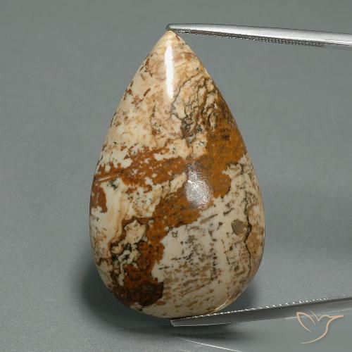 33.42ct Natural Multicolorido Jaspe, Formato de pêra, Opaco