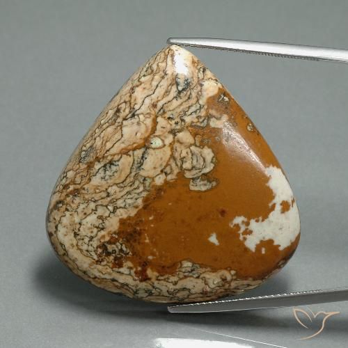 50.96ct Natural Multicolorido Jaspe, Formato de pêra, Opaco