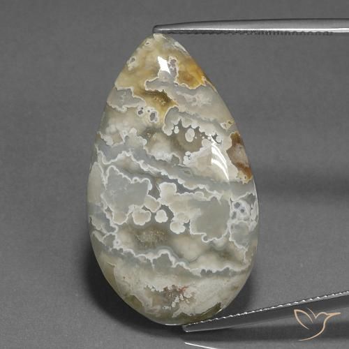 25.00ct Natural Multicolorido Jaspe, Formato de pêra, Opaco
