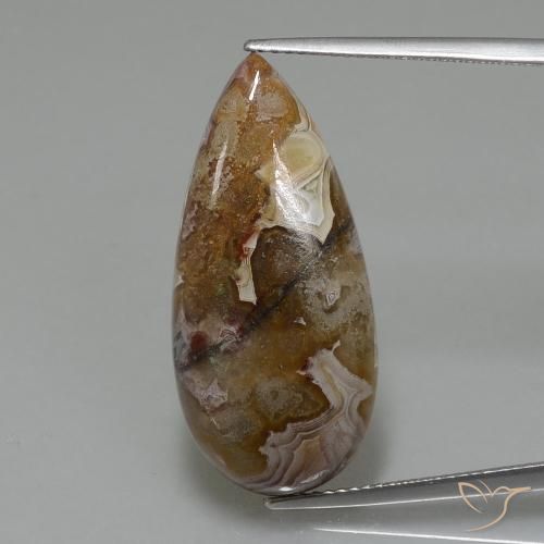 15.06ct Natural Multicolorido Jaspe, Formato de pêra, Opaco