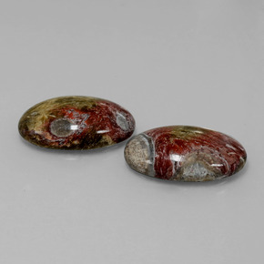 Pedras preciosas de jaspe multicolorido natural de  ct, corte oval, opaco