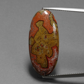 Jaspe multicolorido natural 14,86ct, corte oval, opaco