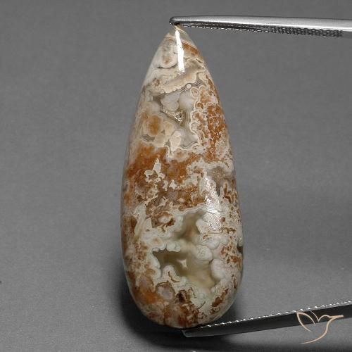 19.58ct Natural Multicolorido Jaspe, Formato de pêra, Opaco