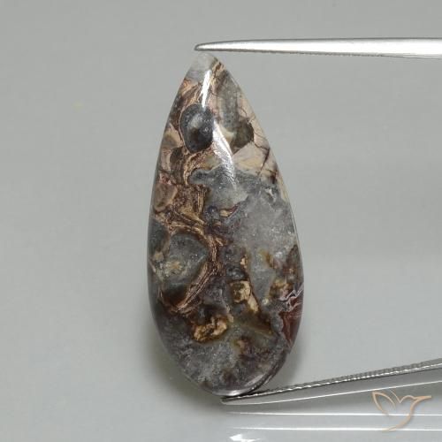 15.05ct Natural Multicolorido Jaspe, Formato de pêra, Opaco