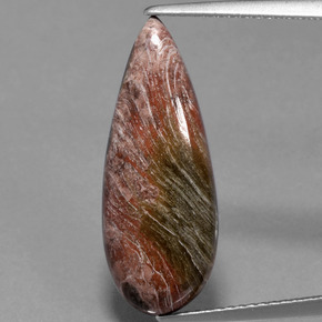 Jaspe multicolorido natural 5,92ct, formato de pêra, opaco