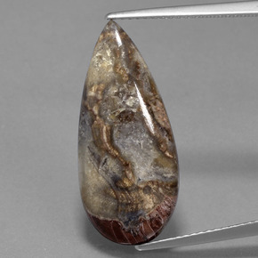 Jaspe multicolorido natural 8,46ct, formato de pêra, opaco