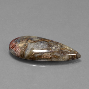 Jaspe multicolorido natural 8,46ct, formato de pêra, opaco
