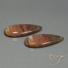 Pedras preciosas de Jaspe Multicolorido natural de 30.50 ct, Formato de pêra, Opaco