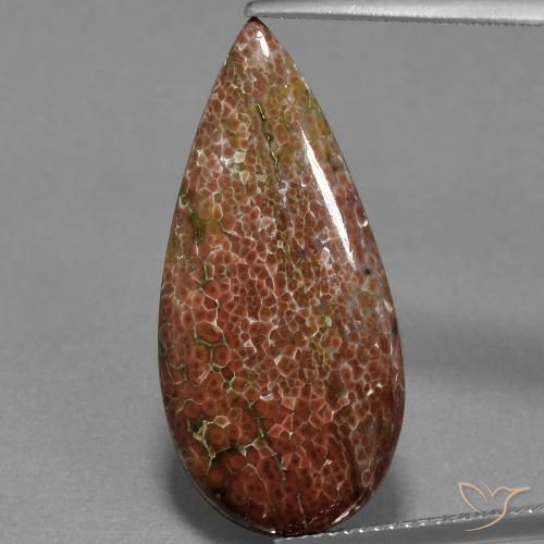 9.57ct Natural Multicolorido Jaspe, Formato de pêra, Opaco