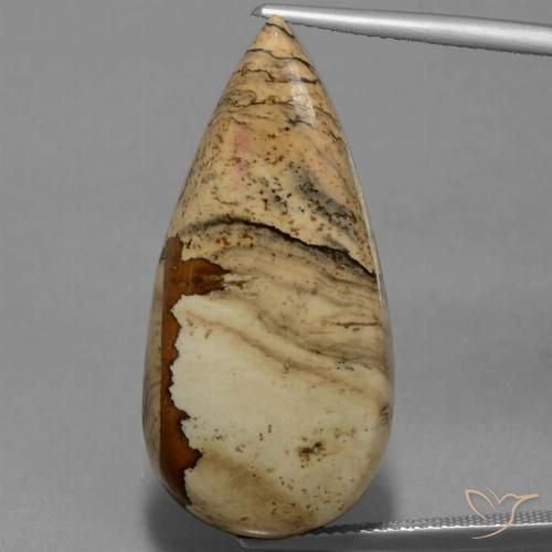 26.95ct Natural Multicolorido Jaspe, Formato de pêra, Opaco