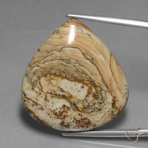 39.82ct Natural Multicolorido Jaspe, Formato de pêra, Opaco