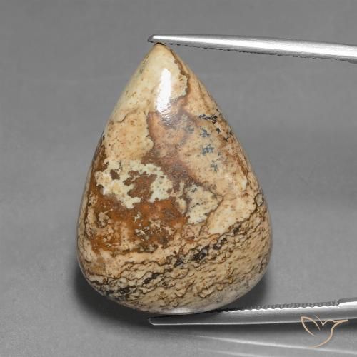 26.55ct Natural Multicolorido Jaspe, Formato de pêra, Opaco