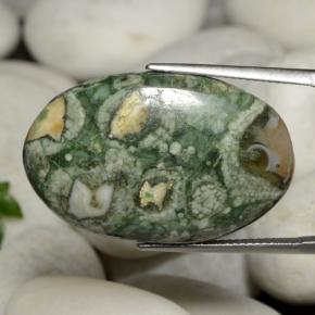 Jaspe multicolorido natural 25,06ct, corte oval, opaco