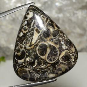 Jaspe multicolorido natural 34,34ct, formato de pêra, opaco