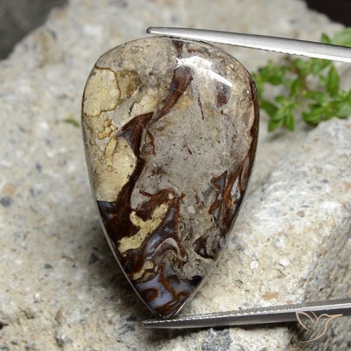 37.59ct Natural Multicolorido Jaspe, Formato de pêra, Opaco