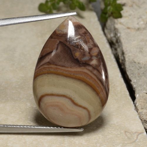 18.38ct Natural Multicolorido Jaspe, Formato de pêra, Opaco