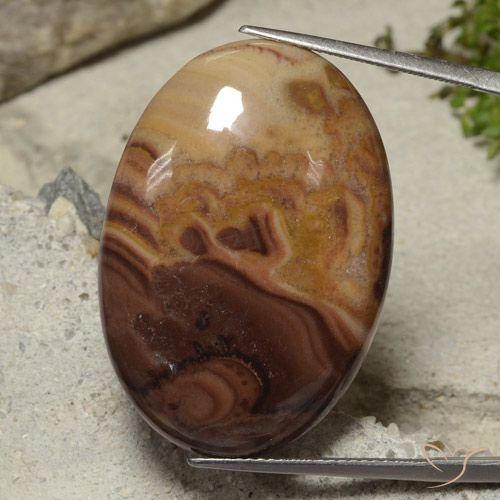 33.44ct Natural Multicolorido Jaspe, oval, Opaco