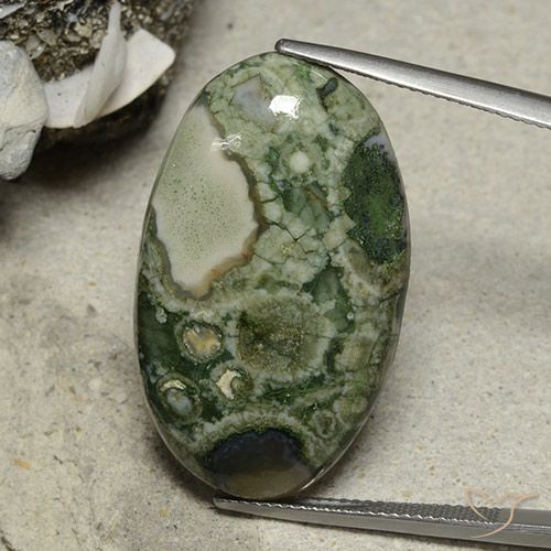 25.95ct Natural Multicolorido Jaspe, oval, Opaco
