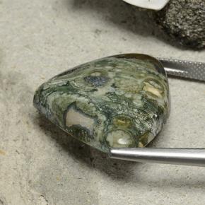 Jaspe multicolorido natural 24,33ct, formato de pêra, opaco