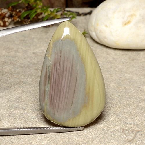 29.73ct Natural Multicolorido Jaspe, Formato de pêra, Opaco