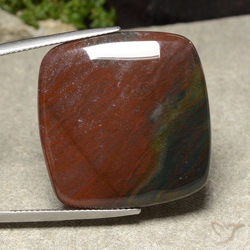 32.72ct Natural Multicolorido Jaspe, Almofada, Opaco, Photo A