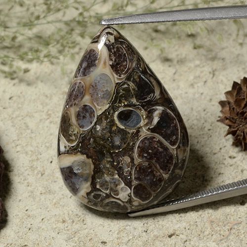 25.71ct Natural Multicolorido Jaspe, Formato de pêra, Opaco