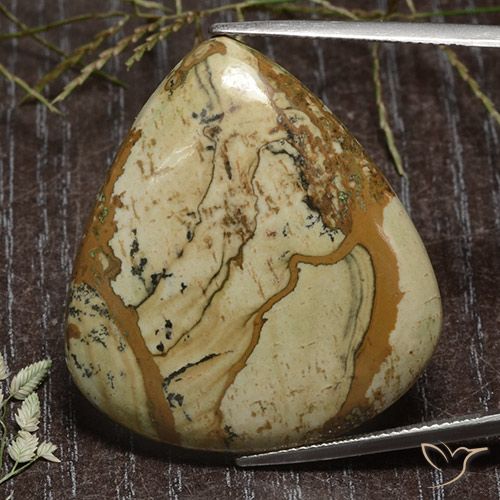 39.45ct Natural Multicolorido Jaspe, Formato de pêra, Opaco