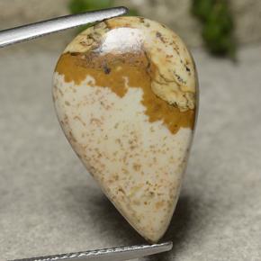 Jaspe multicolorido natural 10,92ct, formato de pêra, opaco