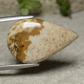 Jaspe multicolorido natural 10,92ct, formato de pêra, opaco