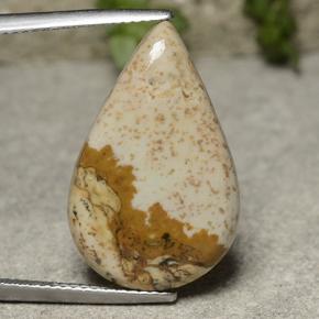 Jaspe multicolorido natural 10,92ct, formato de pêra, opaco