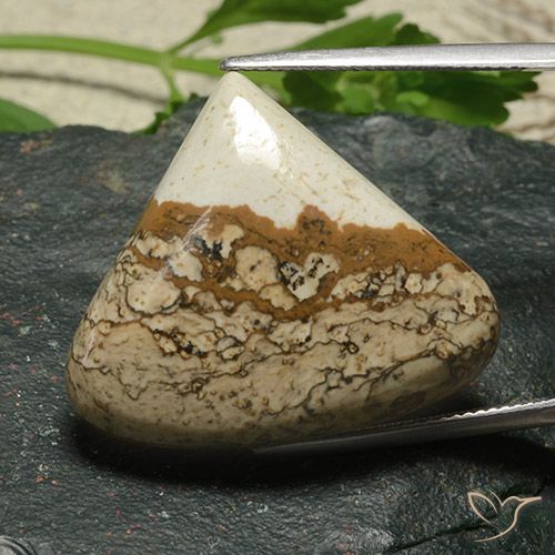 33.81ct Natural Multicolorido Jaspe, Formato de pêra, Opaco