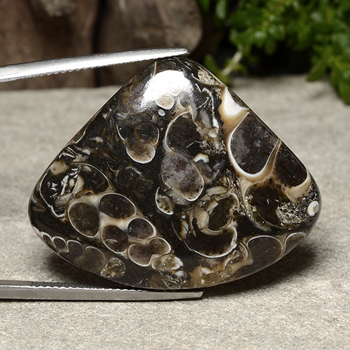 Jaspe multicolorido natural 36,58ct, formato de pêra, opaco