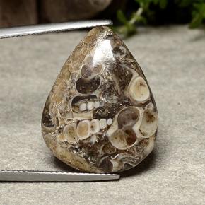 Jaspe multicolorido natural 14,09ct, formato de pêra, opaco