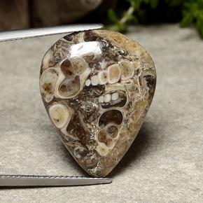 Jaspe multicolorido natural 14,09ct, formato de pêra, opaco