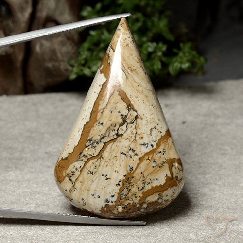 74.08ct Natural Multicolorido Jaspe, Formato de pêra, Opaco