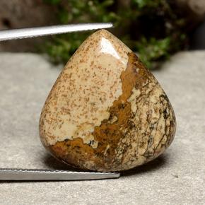 Jaspe multicolorido natural 18,96ct, formato de pêra, opaco