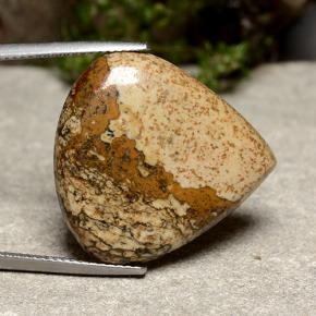 Jaspe multicolorido natural 18,96ct, formato de pêra, opaco
