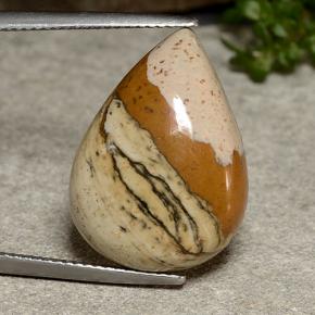 Jaspe multicolorido natural 12,42ct, formato de pêra, opaco