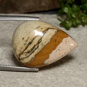 Jaspe multicolorido natural 12,42ct, formato de pêra, opaco