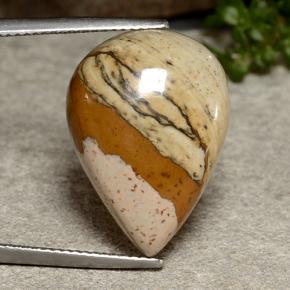 Jaspe multicolorido natural 12,42ct, formato de pêra, opaco