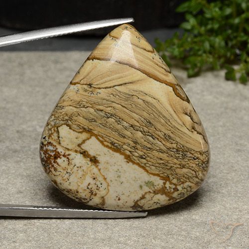 43.31ct Natural Multicolorido Jaspe, Formato de pêra, Opaco