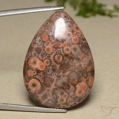 27.32ct Natural Multicolorido Jaspe, Formato de pêra, Opaco