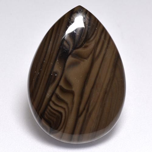 Jaspe marrom natural 17,66ct, formato de pêra, opaco